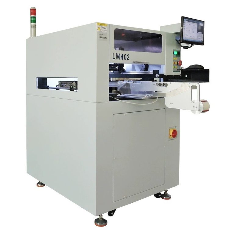 Multi-head visual labeling machine